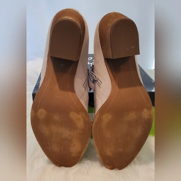 Sam Edelman Mathia Women's Tan Suede Ankle Boots With Stacked Heel Size 10 New - Picture 6 of 7